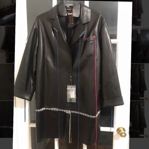 NWT ALEXANDER MCQUEEN Leather coat size 44
